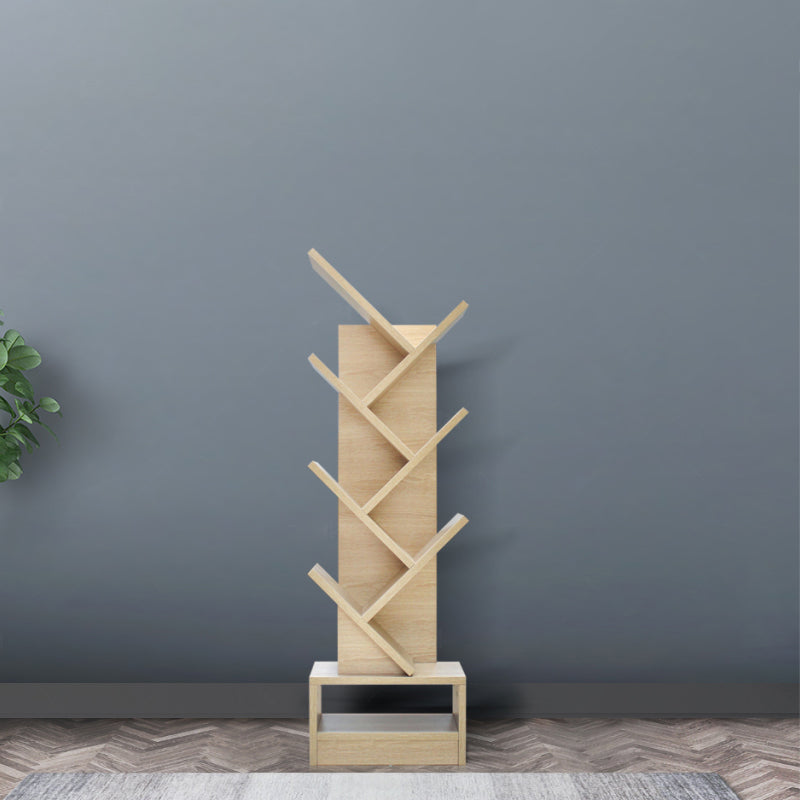 Manufactured Wood Corner Bookshelf Modern Closed Back Vertical Bookcase 14.6"L x 8.3"W x 48.1"H Natural Clearhalo 'Bookcases' 'furn' 'furn_bookcases' 'Furniture' 'furniture_bookcases' 'Office Furniture' 4901899