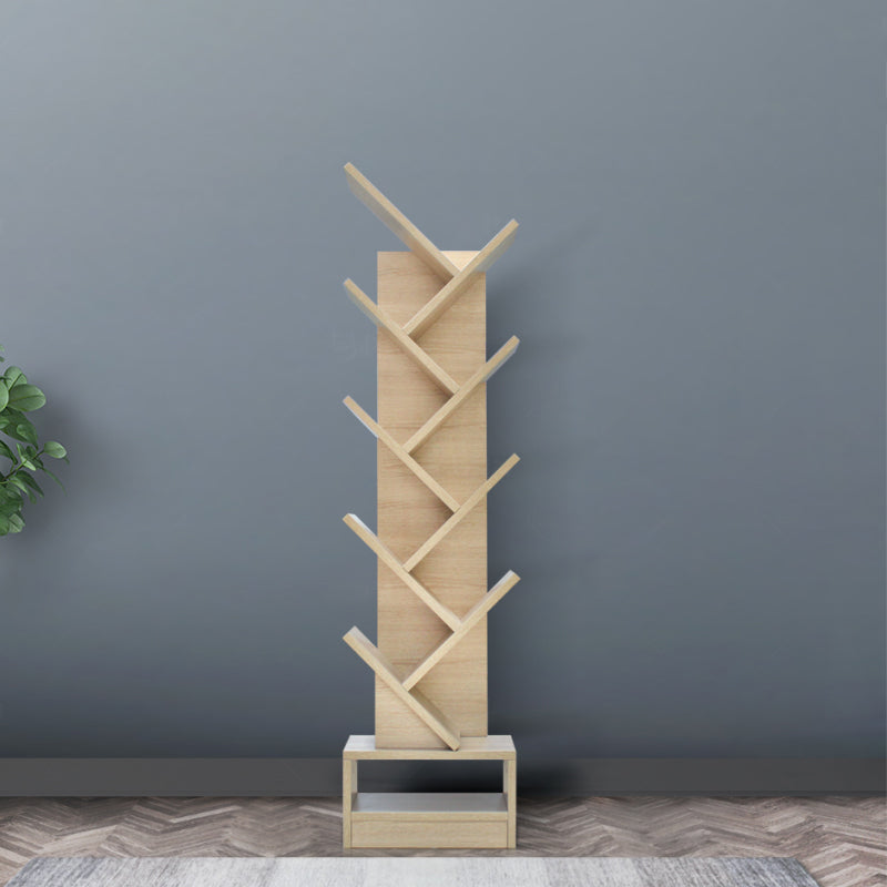 Manufactured Wood Corner Bookshelf Modern Closed Back Vertical Bookcase 14.6"L x 8.3"W x 58.1"H Natural Clearhalo 'Bookcases' 'furn' 'furn_bookcases' 'Furniture' 'furniture_bookcases' 'Office Furniture' 4901900