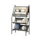 Contemporary Metal Ladder Bookshelf Closed Back Vertical Iron Bookcase 21.7"L x 11"W x 36.2"H Black Clearhalo 'Bookcases' 'furn' 'furn_bookcases' 'Furniture' 'furniture_bookcases' 'Office Furniture' 4901909