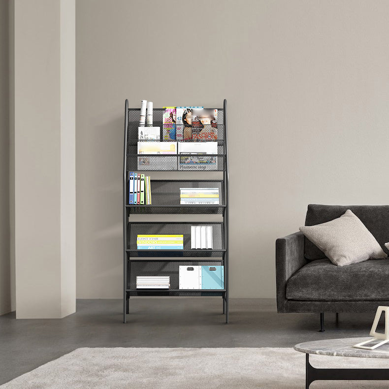 Contemporary Metal Ladder Bookshelf Closed Back Vertical Iron Bookcase Clearhalo 'Bookcases' 'furn' 'furn_bookcases' 'Furniture' 'furniture_bookcases' 'Office Furniture' 4901923