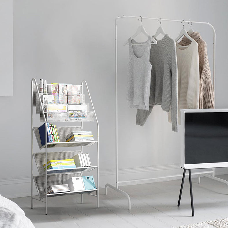 Contemporary Metal Ladder Bookshelf Closed Back Vertical Iron Bookcase Clearhalo 'Bookcases' 'furn' 'furn_bookcases' 'Furniture' 'furniture_bookcases' 'Office Furniture' 4901925