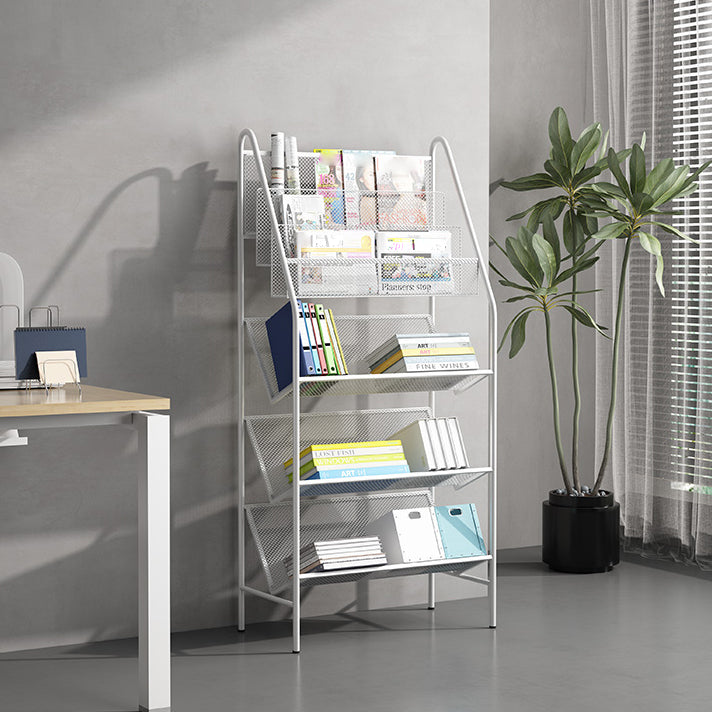 Contemporary Metal Ladder Bookshelf Closed Back Vertical Iron Bookcase Clearhalo 'Bookcases' 'furn' 'furn_bookcases' 'Furniture' 'furniture_bookcases' 'Office Furniture' 4901927