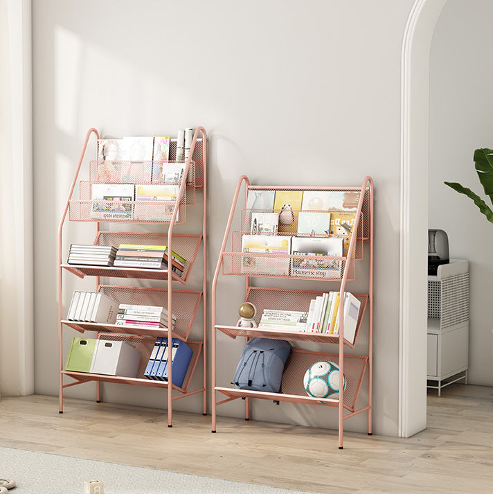 Contemporary Metal Ladder Bookshelf Closed Back Vertical Iron Bookcase Clearhalo 'Bookcases' 'furn' 'furn_bookcases' 'Furniture' 'furniture_bookcases' 'Office Furniture' 4901932