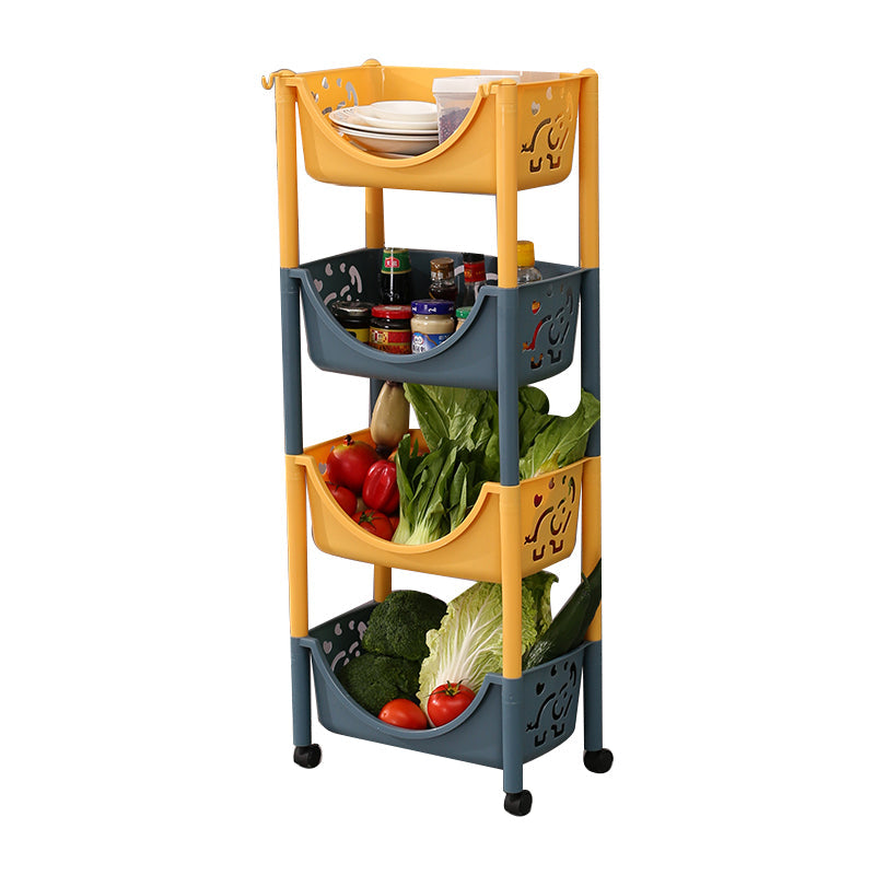 Contemporary Plastic Bookshelf Open Back Vertical Bookcase for Home 15.4"L x 10.6"W x 40"H Yellow Blue Clearhalo 'Bookcases' 'furn' 'furn_bookcases' 'Furniture' 'furniture_bookcases' 'Office Furniture' 4901945