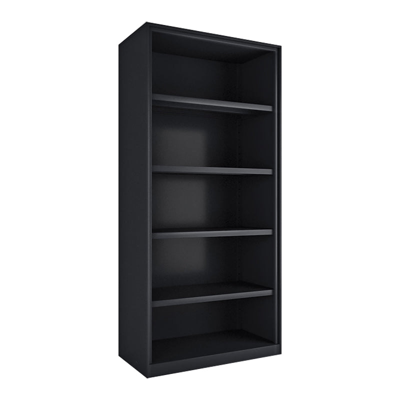 Closed Back Bookshelf Contemporary Style Bookcase for Study Room Office Black Shelves Clearhalo 'Bookcases' 'furn' 'furn_bookcases' 'Furniture' 'furniture_bookcases' 'Office Furniture' 4901963