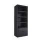 Closed Back Bookshelf Contemporary Style Bookcase for Study Room Office Black Cabinets Clearhalo 'Bookcases' 'furn' 'furn_bookcases' 'Furniture' 'furniture_bookcases' 'Office Furniture' 4901967