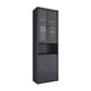 Closed Back Bookshelf Contemporary Style Bookcase for Study Room Office 25.6"L x 13"W x 78.7"H Black Cabinets Clearhalo 'Bookcases' 'furn' 'furn_bookcases' 'Furniture' 'furniture_bookcases' 'Office Furniture' 4901969