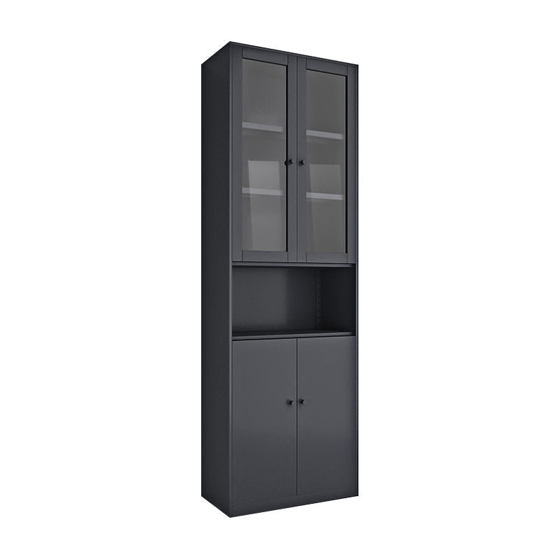 Closed Back Bookshelf Contemporary Style Bookcase for Study Room Office 25.6"L x 13"W x 78.7"H Black Cabinets Clearhalo 'Bookcases' 'furn' 'furn_bookcases' 'Furniture' 'furniture_bookcases' 'Office Furniture' 4901969