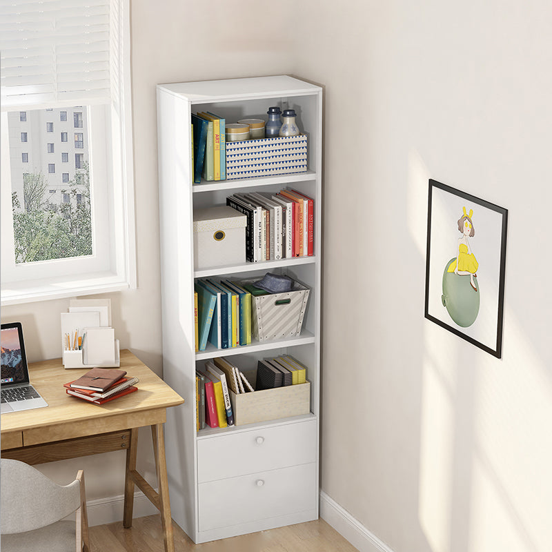 Closed Back Bookshelf Contemporary Style Bookcase for Study Room Office 21.7"L x 13"W x 70.9"H White Cabinets Clearhalo 'Bookcases' 'furn' 'furn_bookcases' 'Furniture' 'furniture_bookcases' 'Office Furniture' 4901981
