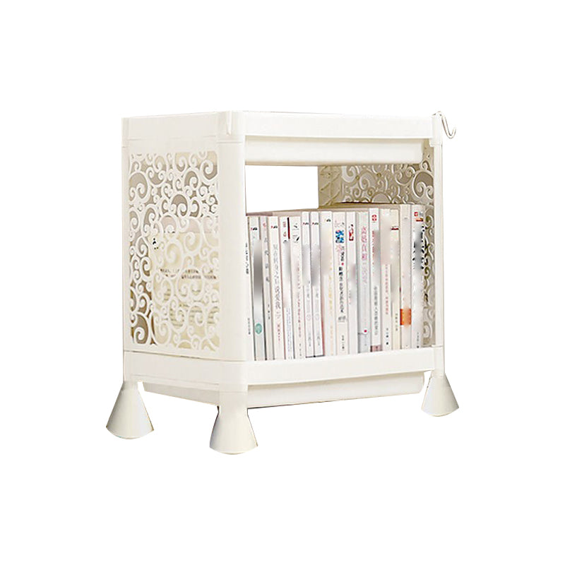 Plastic Bookcase Contemporary Style Open Back Bookshelf for Office Home Study Room 14.2"L x 9.4"W x 11.8"H White Clearhalo 'Bookcases' 'furn' 'furn_bookcases' 'Furniture' 'furniture_bookcases' 'Office Furniture' 4901998