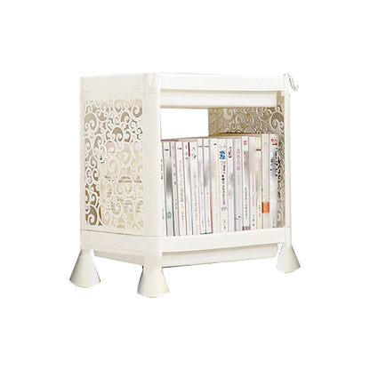 Plastic Bookcase Contemporary Style Open Back Bookshelf for Office Home Study Room 14.2"L x 9.4"W x 11.8"H White Clearhalo 'Bookcases' 'furn' 'furn_bookcases' 'Furniture' 'furniture_bookcases' 'Office Furniture' 4901998