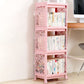Plastic Bookcase Contemporary Style Open Back Bookshelf for Office Home Study Room 14.2"L x 9.4"W x 38.2"H Pink Clearhalo 'Bookcases' 'furn' 'furn_bookcases' 'Furniture' 'furniture_bookcases' 'Office Furniture' 4902012