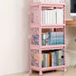 Plastic Bookcase Contemporary Style Open Back Bookshelf for Office Home Study Room 18.1"L x 9.8"W x 38.2"H Pink Clearhalo 'Bookcases' 'furn' 'furn_bookcases' 'Furniture' 'furniture_bookcases' 'Office Furniture' 4902013