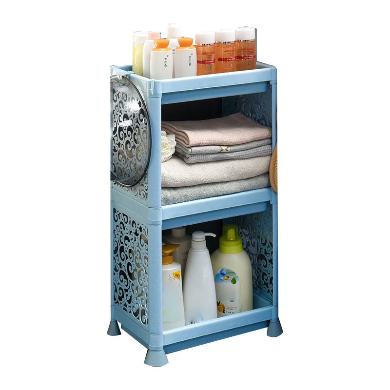 Plastic Bookcase Contemporary Style Open Back Bookshelf for Office Home Study Room 14.2"L x 9.4"W x 26.4"H Blue Clearhalo 'Bookcases' 'furn' 'furn_bookcases' 'Furniture' 'furniture_bookcases' 'Office Furniture' 4902018