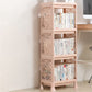 Plastic Bookcase Contemporary Style Open Back Bookshelf for Office Home Study Room 14.2"L x 9.4"W x 38.2"H Nude Pink Clearhalo 'Bookcases' 'furn' 'furn_bookcases' 'Furniture' 'furniture_bookcases' 'Office Furniture' 4902028