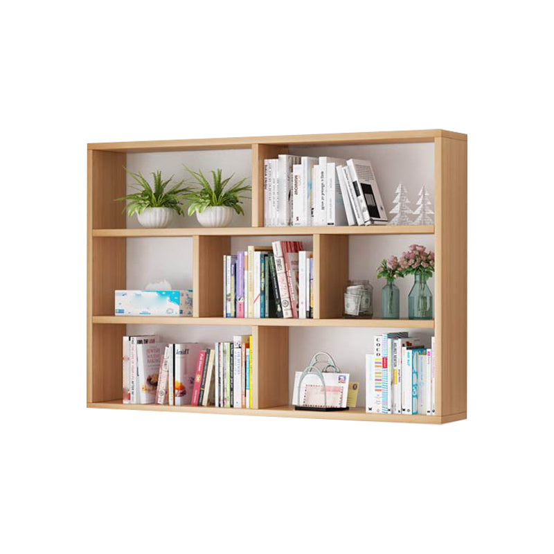 Solid Wood Bookshelf Contemporary Style Wall Mounted Bookcase for Office Home Cube 47"L x 8"W x 38"H Natural Clearhalo 'Bookcases' 'furn' 'furn_bookcases' 'Furniture' 'furniture_bookcases' 'Office Furniture' 4902065