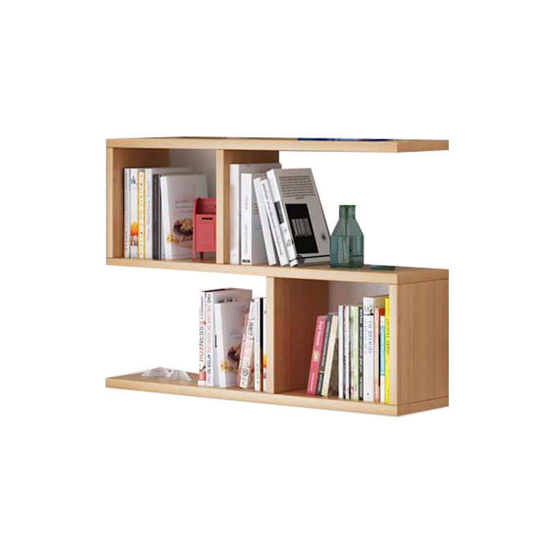 Solid Wood Bookshelf Contemporary Style Wall Mounted Bookcase for Office Home Geometric 31.5"L x 7.9"W x 25.6"H Natural Clearhalo 'Bookcases' 'furn' 'furn_bookcases' 'Furniture' 'furniture_bookcases' 'Office Furniture' 4902066