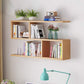 Solid Wood Bookshelf Contemporary Style Wall Mounted Bookcase for Office Home Geometric 39.4"L x 7.9"W x 25.6"H Natural Clearhalo 'Bookcases' 'furn' 'furn_bookcases' 'Furniture' 'furniture_bookcases' 'Office Furniture' 4902067