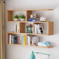Solid Wood Bookshelf Contemporary Style Wall Mounted Bookcase for Office Home Geometric 47"L x 8"W x 38"H Natural Clearhalo 'Bookcases' 'furn' 'furn_bookcases' 'Furniture' 'furniture_bookcases' 'Office Furniture' 4902072