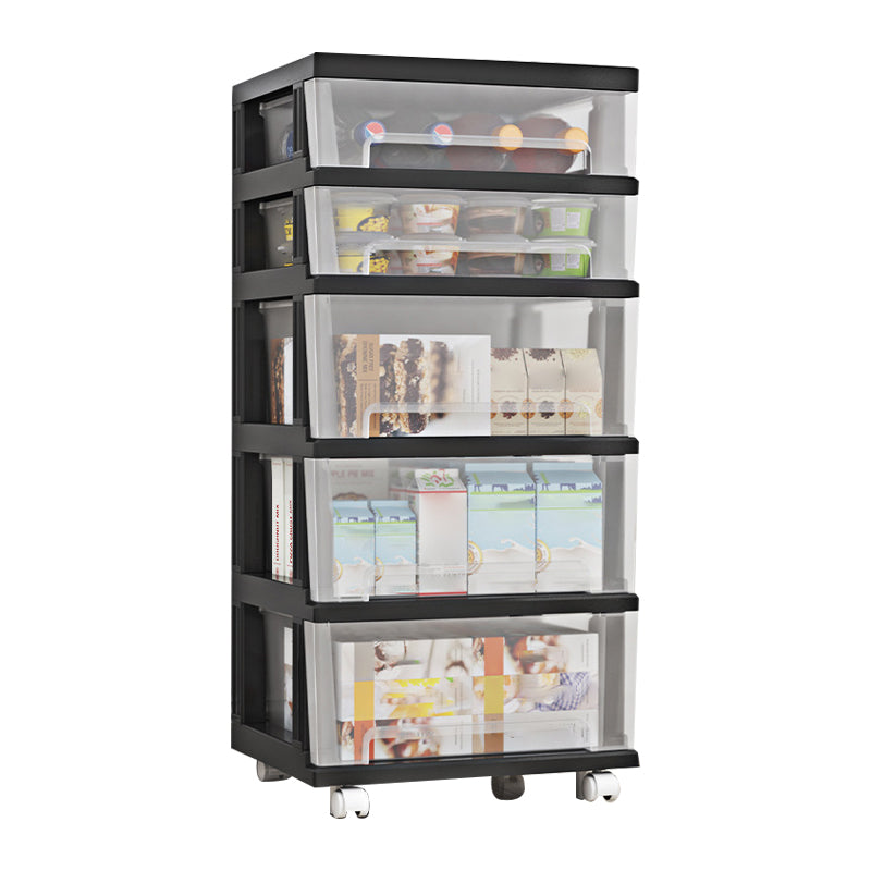 Plastic Bookshelf Contemporary Style Closed Back Bookcase for Office Home Study Room 15.7"L x 13"W x 33.9"H Black Clearhalo 'Bookcases' 'furn' 'furn_bookcases' 'Furniture' 'furniture_bookcases' 'Office Furniture' 4902089