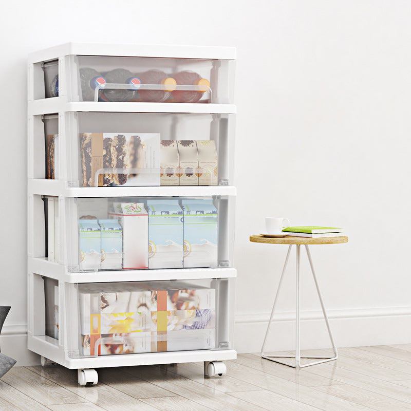 Plastic Bookshelf Contemporary Style Closed Back Bookcase for Office Home Study Room 15.7"L x 13"W x 29.1"H Clear Clearhalo 'Bookcases' 'furn' 'furn_bookcases' 'Furniture' 'furniture_bookcases' 'Office Furniture' 4902093