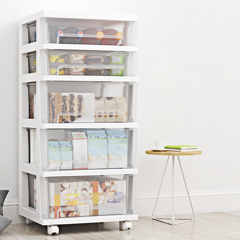 Plastic Bookshelf Contemporary Style Closed Back Bookcase for Office Home Study Room 15.7"L x 13"W x 33.9"H Clear Clearhalo 'Bookcases' 'furn' 'furn_bookcases' 'Furniture' 'furniture_bookcases' 'Office Furniture' 4902095