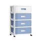 Plastic Bookshelf Contemporary Style Closed Back Bookcase for Office Home Study Room 13.8"L x 10.2"W x 22.6"H White-Blue Clearhalo 'Bookcases' 'furn' 'furn_bookcases' 'Furniture' 'furniture_bookcases' 'Office Furniture' 4902099