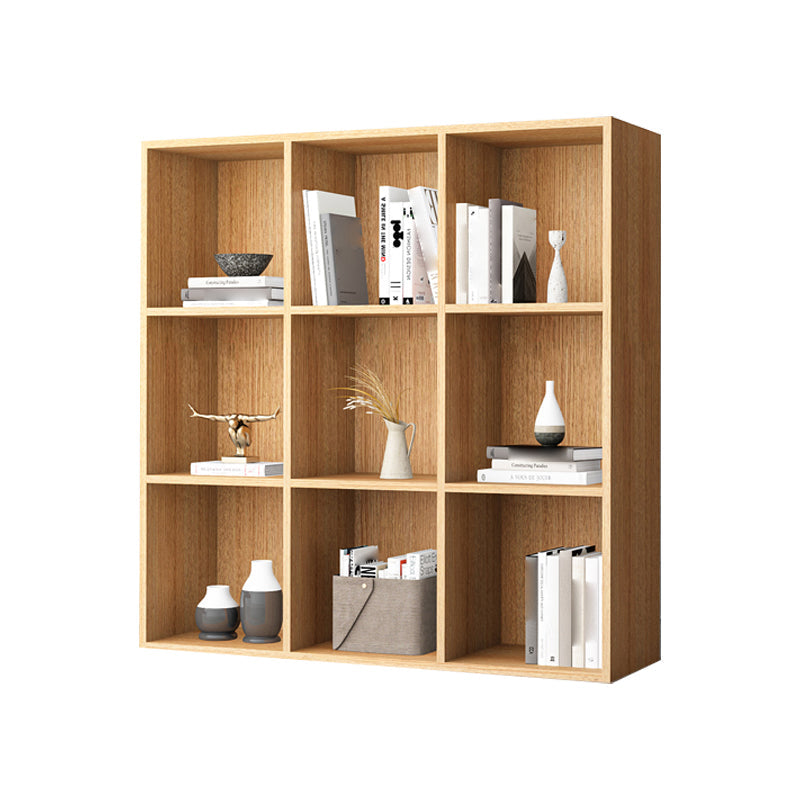 Closed Back Bookshelf Contemporary Style Bookcase for Office Home Study Room 39.4"L x 11.8"W x 39.4"H Natural Clearhalo 'Bookcases' 'furn' 'furn_bookcases' 'Furniture' 'furniture_bookcases' 'Office Furniture' 4902120