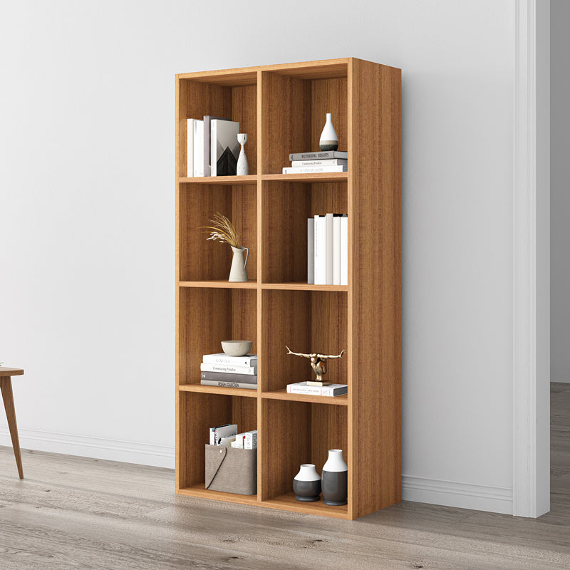 Closed Back Bookshelf Contemporary Style Bookcase for Office Home Study Room 26.4"L x 11.8"W x 52.2"H Brown Clearhalo 'Bookcases' 'furn' 'furn_bookcases' 'Furniture' 'furniture_bookcases' 'Office Furniture' 4902121