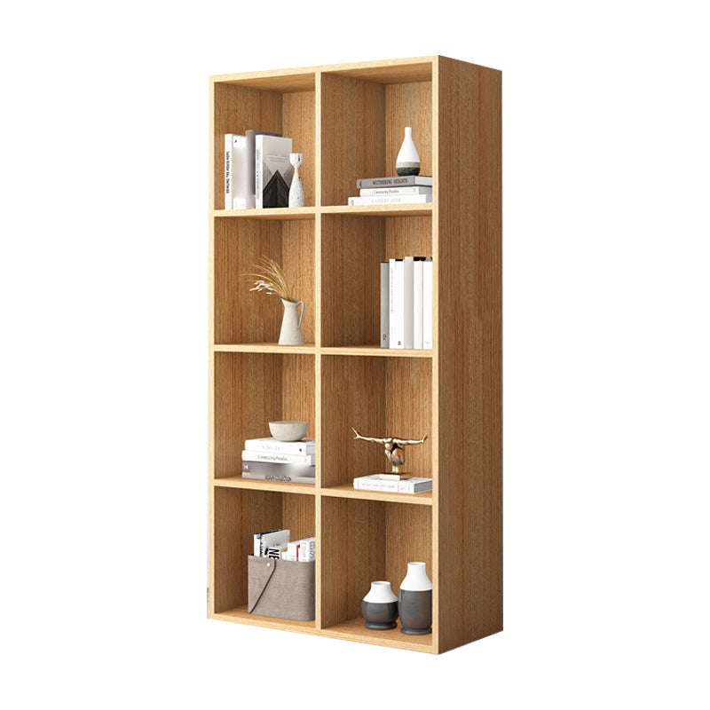 Closed Back Bookshelf Contemporary Style Bookcase for Office Home Study Room 26.4"L x 11.8"W x 52.2"H Natural Clearhalo 'Bookcases' 'furn' 'furn_bookcases' 'Furniture' 'furniture_bookcases' 'Office Furniture' 4902123