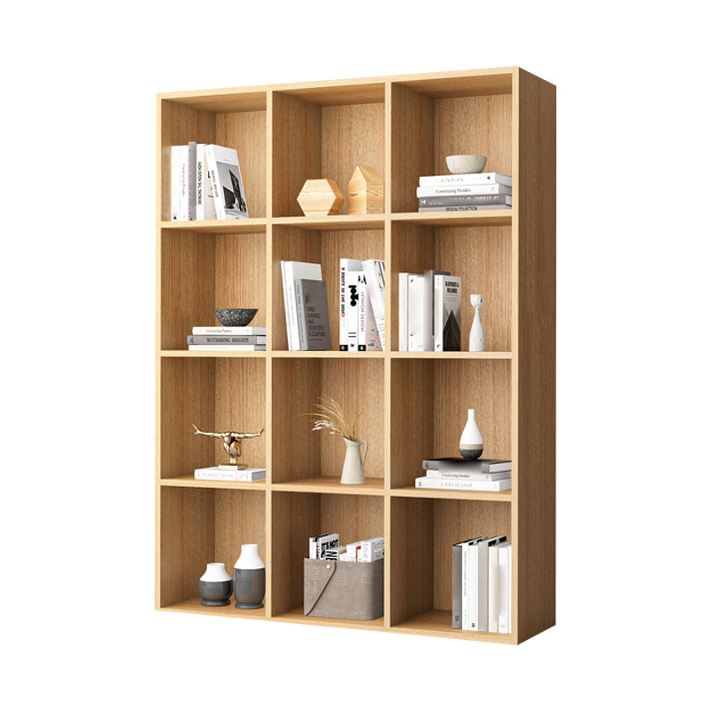 Closed Back Bookshelf Contemporary Style Bookcase for Office Home Study Room 39.4"L x 11.8"W x 52.2"H Natural Clearhalo 'Bookcases' 'furn' 'furn_bookcases' 'Furniture' 'furniture_bookcases' 'Office Furniture' 4902127