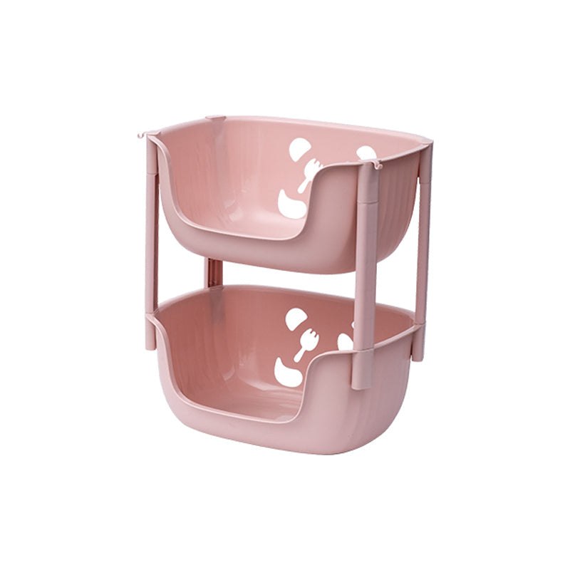 Plastic Contemporary Geometric Bookshelf Vertical Open Bookcase for Home 15.2"L x 11.2"W x 18.5"H Pink Clearhalo 'Bookcases' 'furn' 'furn_bookcases' 'Furniture' 'furniture_bookcases' 'Office Furniture' 4902140