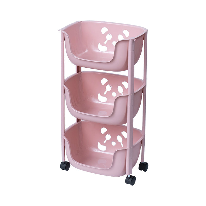 Plastic Contemporary Geometric Bookshelf Vertical Open Bookcase for Home 15.2"L x 11.2"W x 26.8"H Pink Clearhalo 'Bookcases' 'furn' 'furn_bookcases' 'Furniture' 'furniture_bookcases' 'Office Furniture' 4902142