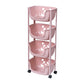 Plastic Contemporary Geometric Bookshelf Vertical Open Bookcase for Home 15.2"L x 11.2"W x 36.6"H Pink Clearhalo 'Bookcases' 'furn' 'furn_bookcases' 'Furniture' 'furniture_bookcases' 'Office Furniture' 4902144