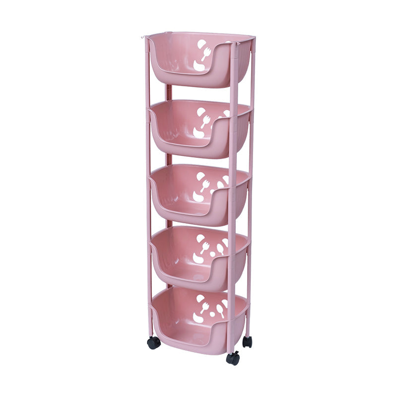 Plastic Contemporary Geometric Bookshelf Vertical Open Bookcase for Home 15.2"L x 11.2"W x 46.5"H Pink Clearhalo 'Bookcases' 'furn' 'furn_bookcases' 'Furniture' 'furniture_bookcases' 'Office Furniture' 4902145