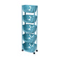 Plastic Contemporary Geometric Bookshelf Vertical Open Bookcase for Home 15.2"L x 11.2"W x 46.5"H Blue Clearhalo 'Bookcases' 'furn' 'furn_bookcases' 'Furniture' 'furniture_bookcases' 'Office Furniture' 4902153