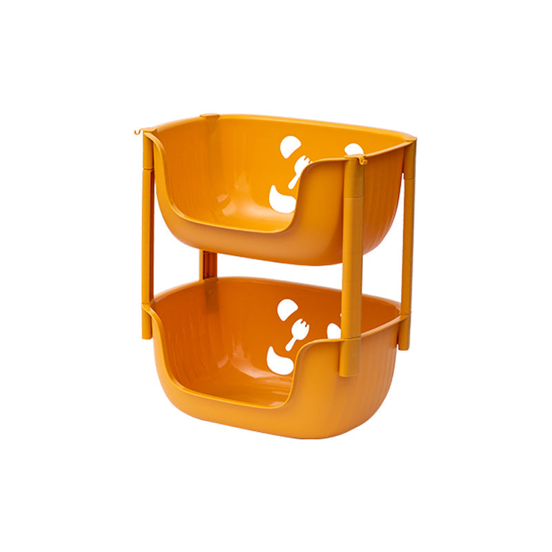 Plastic Contemporary Geometric Bookshelf Vertical Open Bookcase for Home 15.2"L x 11.2"W x 18.5"H Orange Clearhalo 'Bookcases' 'furn' 'furn_bookcases' 'Furniture' 'furniture_bookcases' 'Office Furniture' 4902163