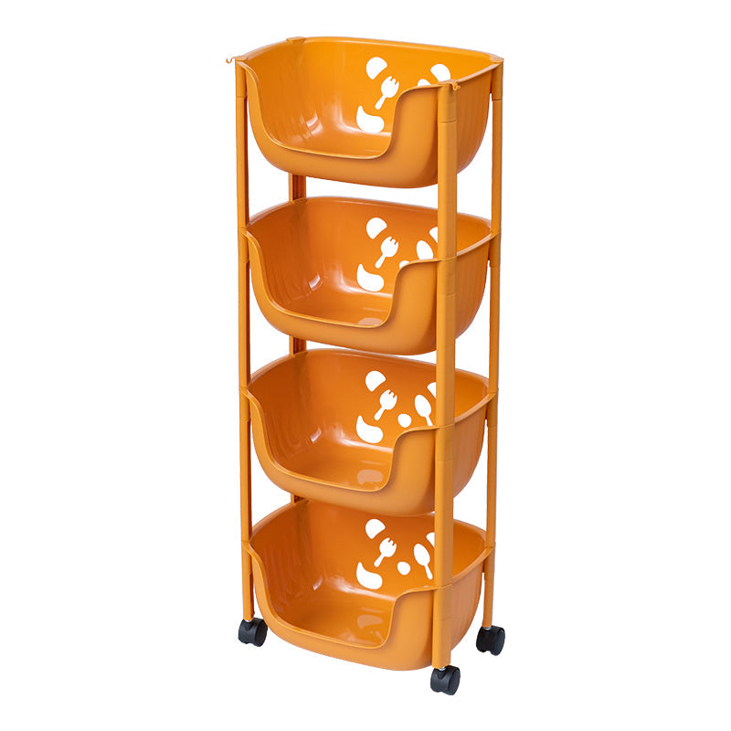 Plastic Contemporary Geometric Bookshelf Vertical Open Bookcase for Home 15.2"L x 11.2"W x 36.6"H Orange Clearhalo 'Bookcases' 'furn' 'furn_bookcases' 'Furniture' 'furniture_bookcases' 'Office Furniture' 4902165