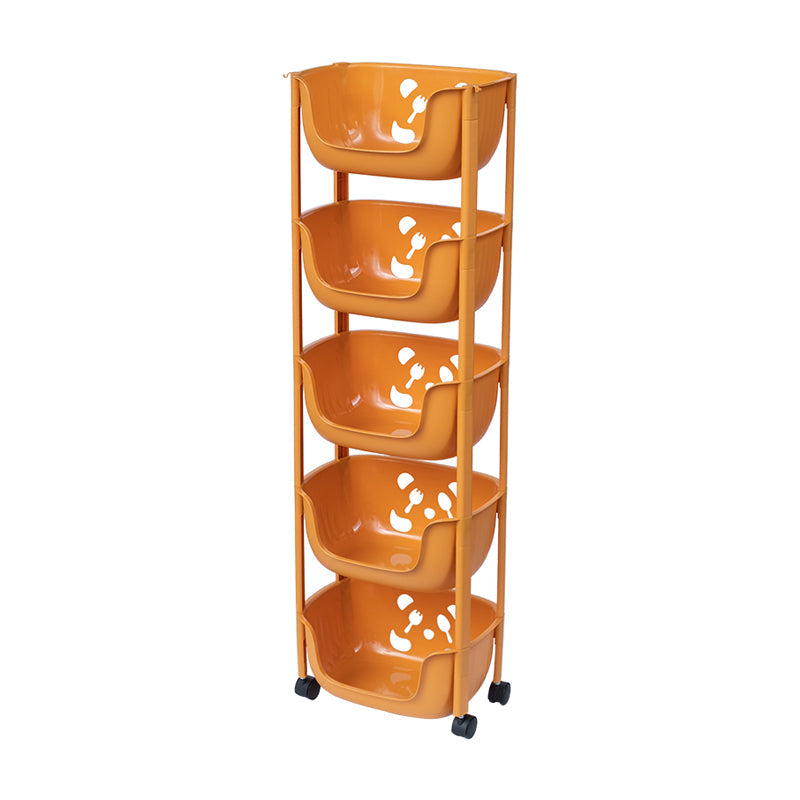 Plastic Contemporary Geometric Bookshelf Vertical Open Bookcase for Home 15.2"L x 11.2"W x 46.5"H Orange Clearhalo 'Bookcases' 'furn' 'furn_bookcases' 'Furniture' 'furniture_bookcases' 'Office Furniture' 4902166