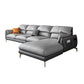 Pillow Top Arm Faux Leather Sofa and Chaise L-Shape Sectional with Storage for Apartment Grey Clearhalo 'furn' 'furn_sectionals' 'Furniture' 'furniture_sectionals' 'Living Room Furniture' 'Sectionals' 4908555