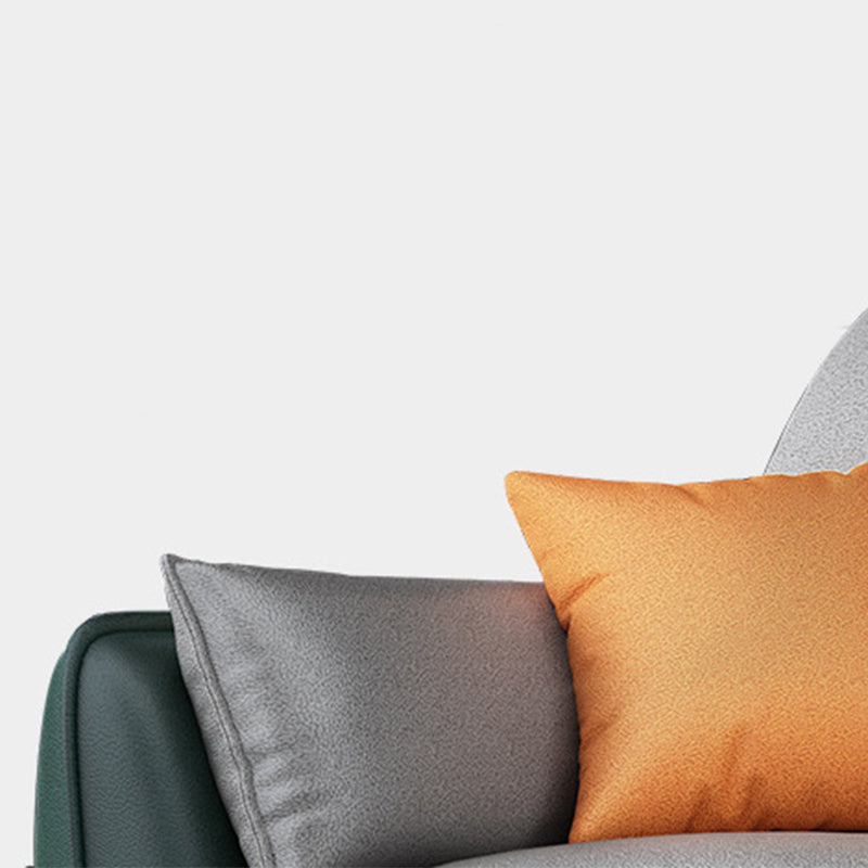 Pillow Top Arm Faux Leather Sofa and Chaise L-Shape Sectional with Storage for Apartment Clearhalo 'furn' 'furn_sectionals' 'Furniture' 'furniture_sectionals' 'Living Room Furniture' 'Sectionals' 4908557