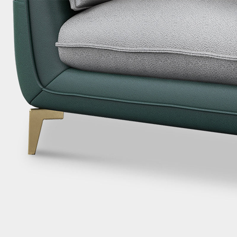 Pillow Top Arm Faux Leather Sofa and Chaise L-Shape Sectional with Storage for Apartment Clearhalo 'furn' 'furn_sectionals' 'Furniture' 'furniture_sectionals' 'Living Room Furniture' 'Sectionals' 4908558