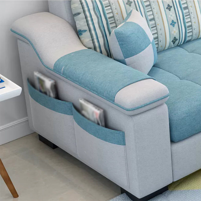 Sloped Arms Sectionals 106.3"L High Back Sofa with Storage for Apartment Clearhalo 'Furniture' 'furniture_sectionals' 'Living Room Furniture' 'Sectionals' 4908588