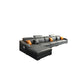 Modern Cushion Back Sectional Sofa 33.46"High Sloped Arms Sectionals with Storage, Grey 132"L x 61"W x 33.5"H Sponge Clearhalo 'furn' 'furn_sectionals' 'Furniture' 'furniture_sectionals' 'Living Room Furniture' 'Sectionals' 4908594