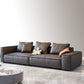 Genuine Leather Pillowed Back Cushions Sofa and Sectional with Wear Resistant 120"L x 40"W x 33.5"H Clearhalo 'furn' 'furn_sectionals' 'Furniture' 'furniture_sectionals' 'Living Room Furniture' 'Sectionals' 4908633