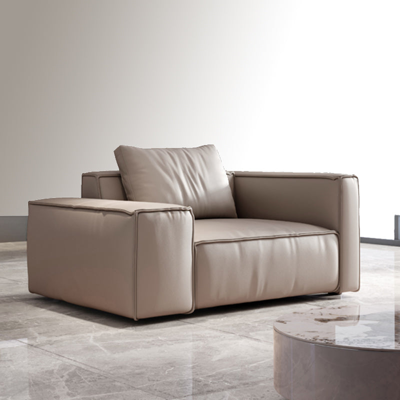 Genuine Leather Pillowed Back Cushions Sofa and Sectional with Wear Resistant 45"L x 40"W x 33.5"H Clearhalo 'furn' 'furn_sectionals' 'Furniture' 'furniture_sectionals' 'Living Room Furniture' 'Sectionals' 4908634