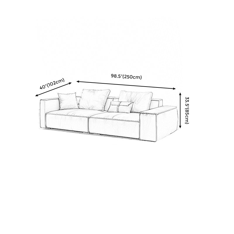 Genuine Leather Pillowed Back Cushions Sofa and Sectional with Wear Resistant Clearhalo 'furn' 'furn_sectionals' 'Furniture' 'furniture_sectionals' 'Living Room Furniture' 'Sectionals' 4908639