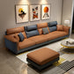 Stain-Resistant Pillowed Back Cushions Sectional Square Arm Sofa with Ottoman Included Orange Blue Clearhalo 'furn' 'furn_sectionals' 'Furniture' 'furniture_sectionals' 'Living Room Furniture' 'Sectionals' 4908647
