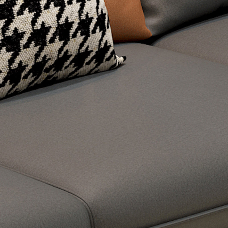 Stain-Resistant Pillowed Back Cushions Sectional Square Arm Sofa with Ottoman Included Clearhalo 'furn' 'furn_sectionals' 'Furniture' 'furniture_sectionals' 'Living Room Furniture' 'Sectionals' 4908651