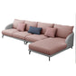 126"L √ó 67"W Faux Leather Sofa and Chaise Cushion Back Sectional with Sloped Arms Pink Clearhalo 'furn' 'furn_sectionals' 'Furniture' 'furniture_sectionals' 'Living Room Furniture' 'Sectionals' 4908677